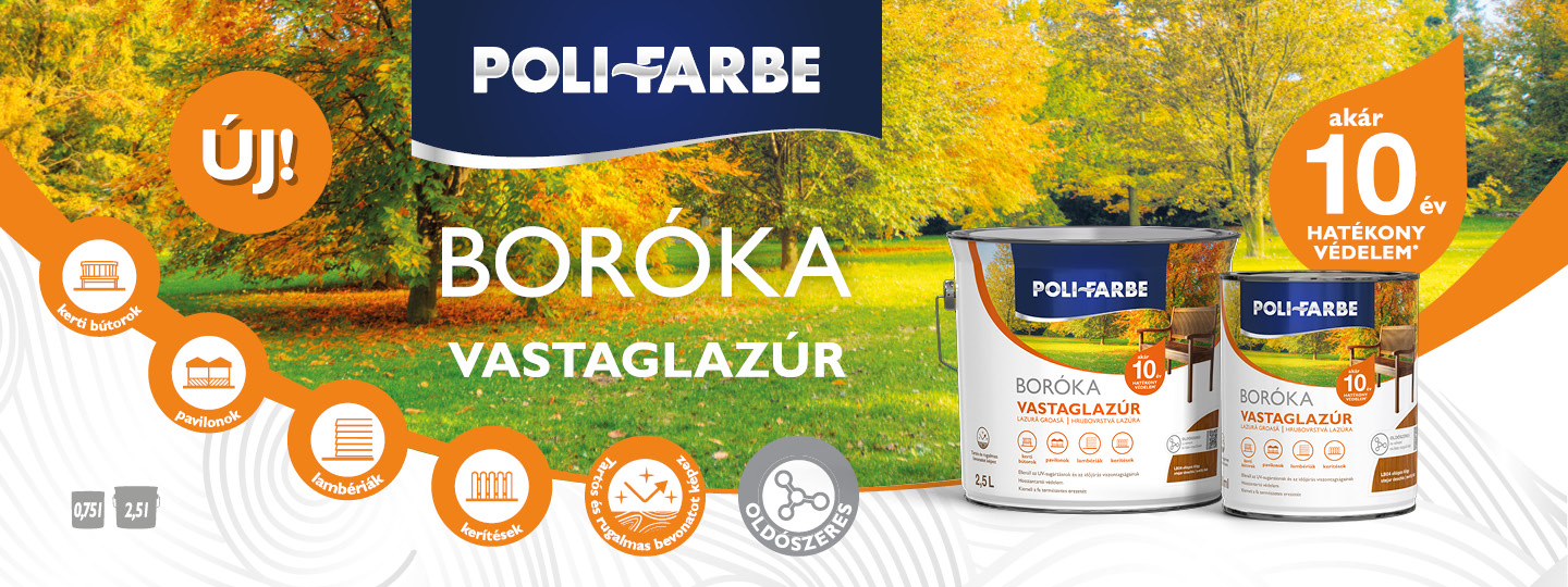 Poli-Farbe Boróka vastaglazúr banner